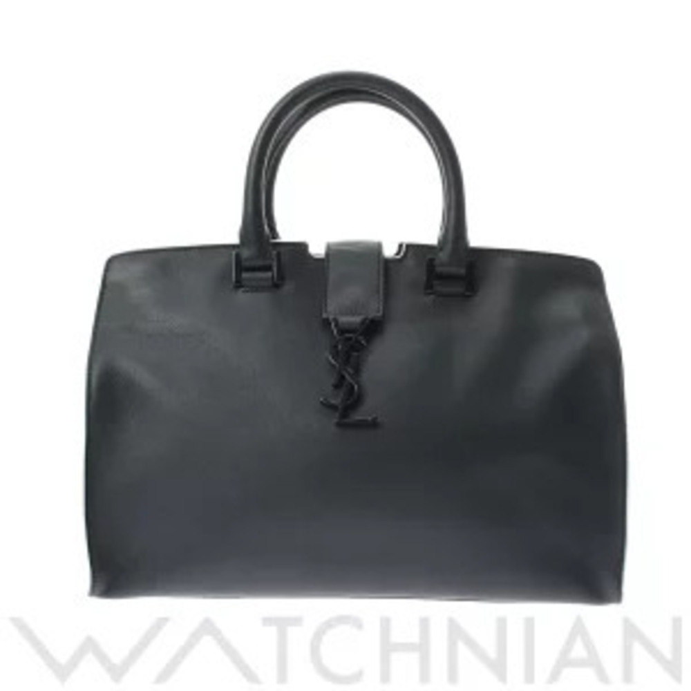 Saint Laurent Cabas Leather Handbag Black